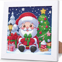 Cviokrdu Christmas diamond art kit with frame featuring Santa for calm, creative play.