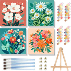 cviokrdu Flowers paint by numbers frame showing framed artwork ready to display