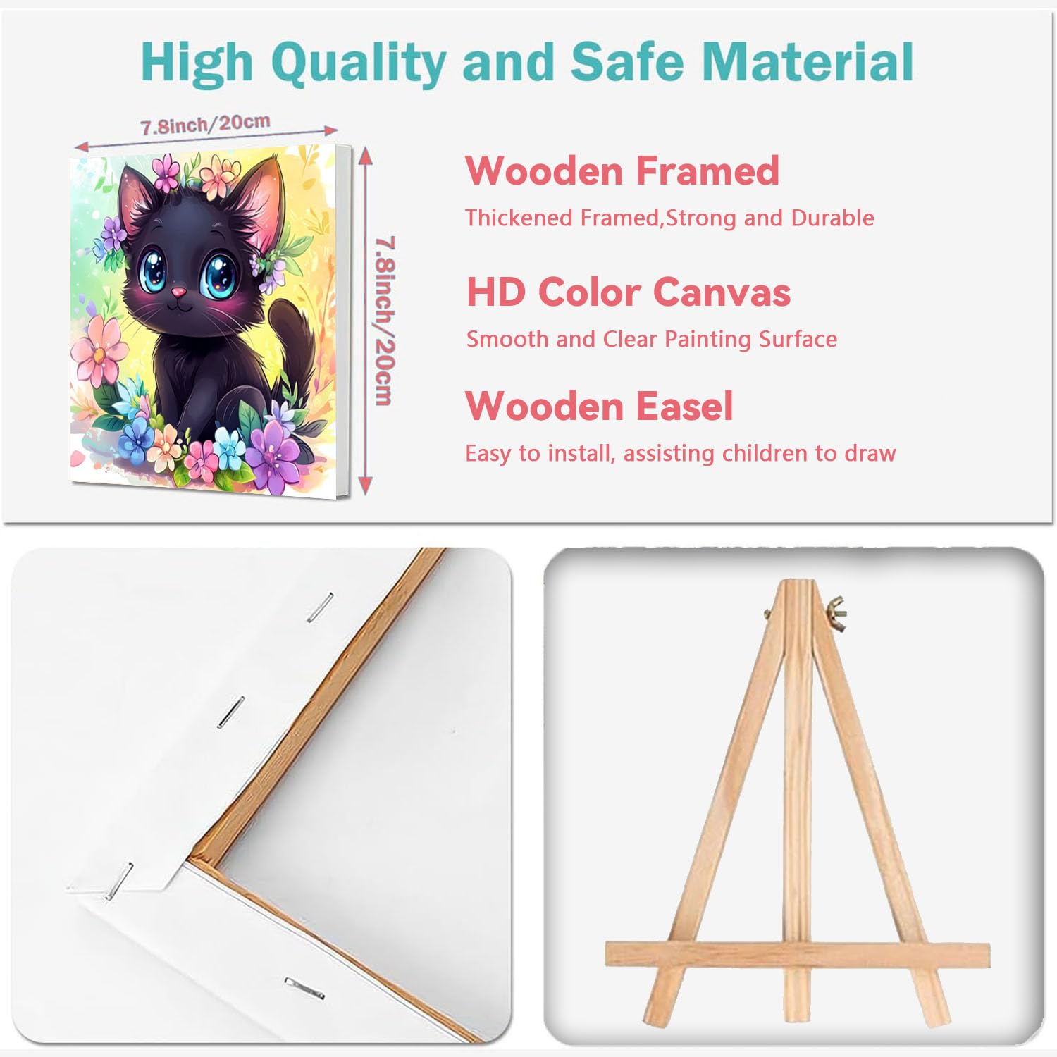 Cviokrdu wooden easel supports comfortable painting for kids