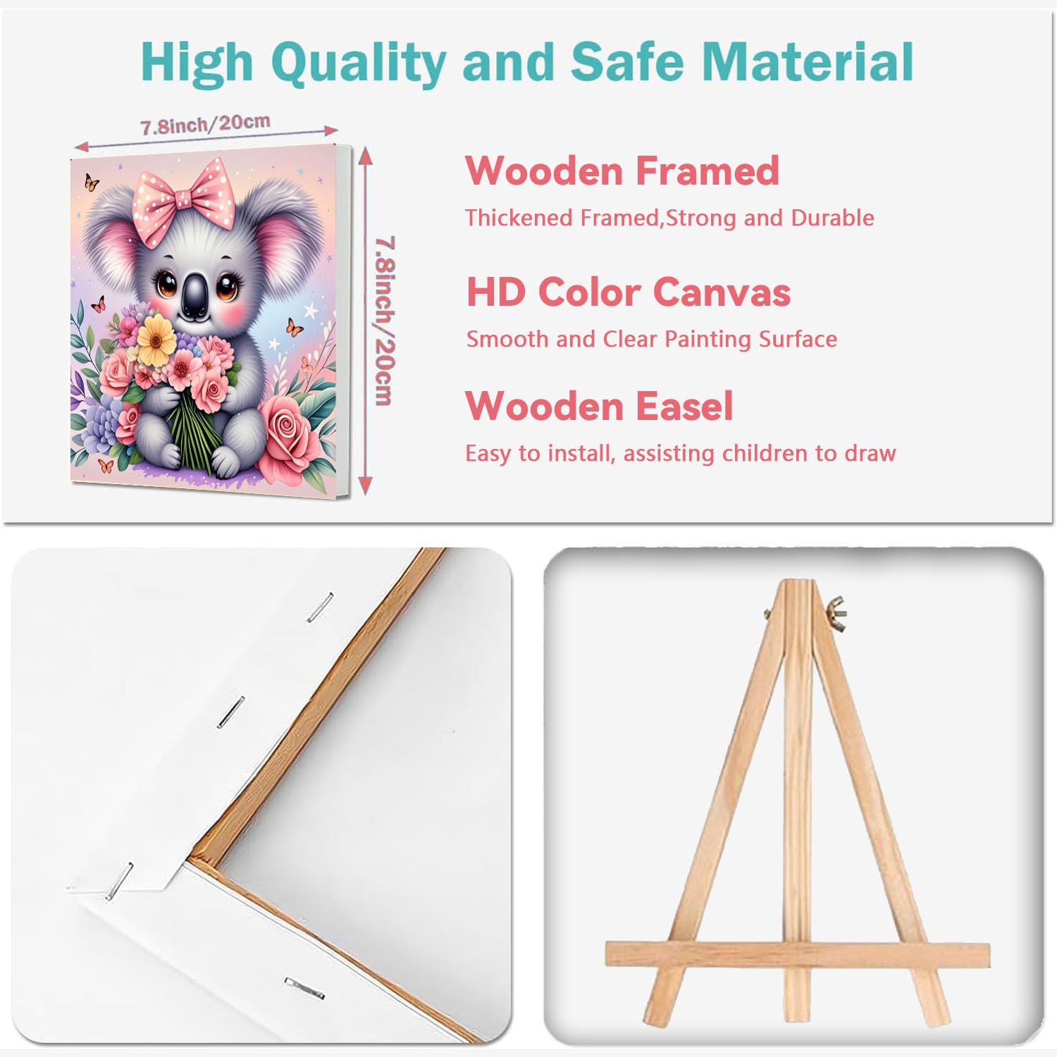 Cviokrdu wooden easel provides sturdy support for comfortable, upright painting sessions.