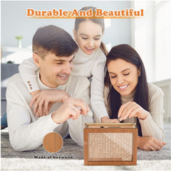 CVLDM compact dimensions, wooden savings box fits desks and shelves.