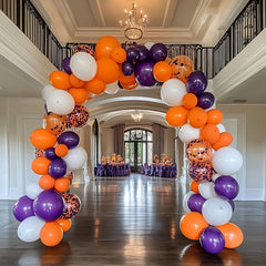 Outdoor summer party decor with CVPARTYON orange balloons