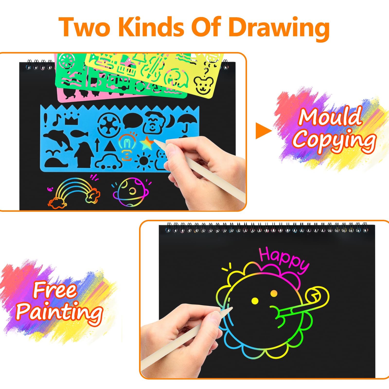 Cvvdycago colorful scratch art patterns inspire imagination and fine motor practice.