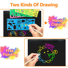 Cvvdycago colorful scratch art patterns inspire imagination and fine motor practice.