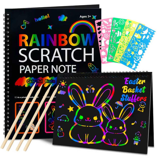 Cvvdycago scratch art notebook 2-pack reveals vibrant colors for creative fun.