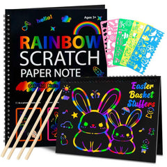 Cvvdycago scratch art notebook 2-pack reveals vibrant colors for creative fun.