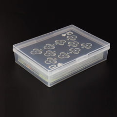 Cwdew standard poker size box with internal size 3.6 x 2.6 x 0.8 inches.