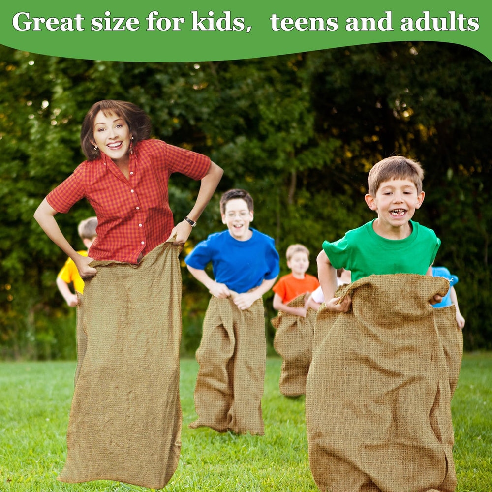 CWLAKON burlap sacks in action during a family field day for all ages