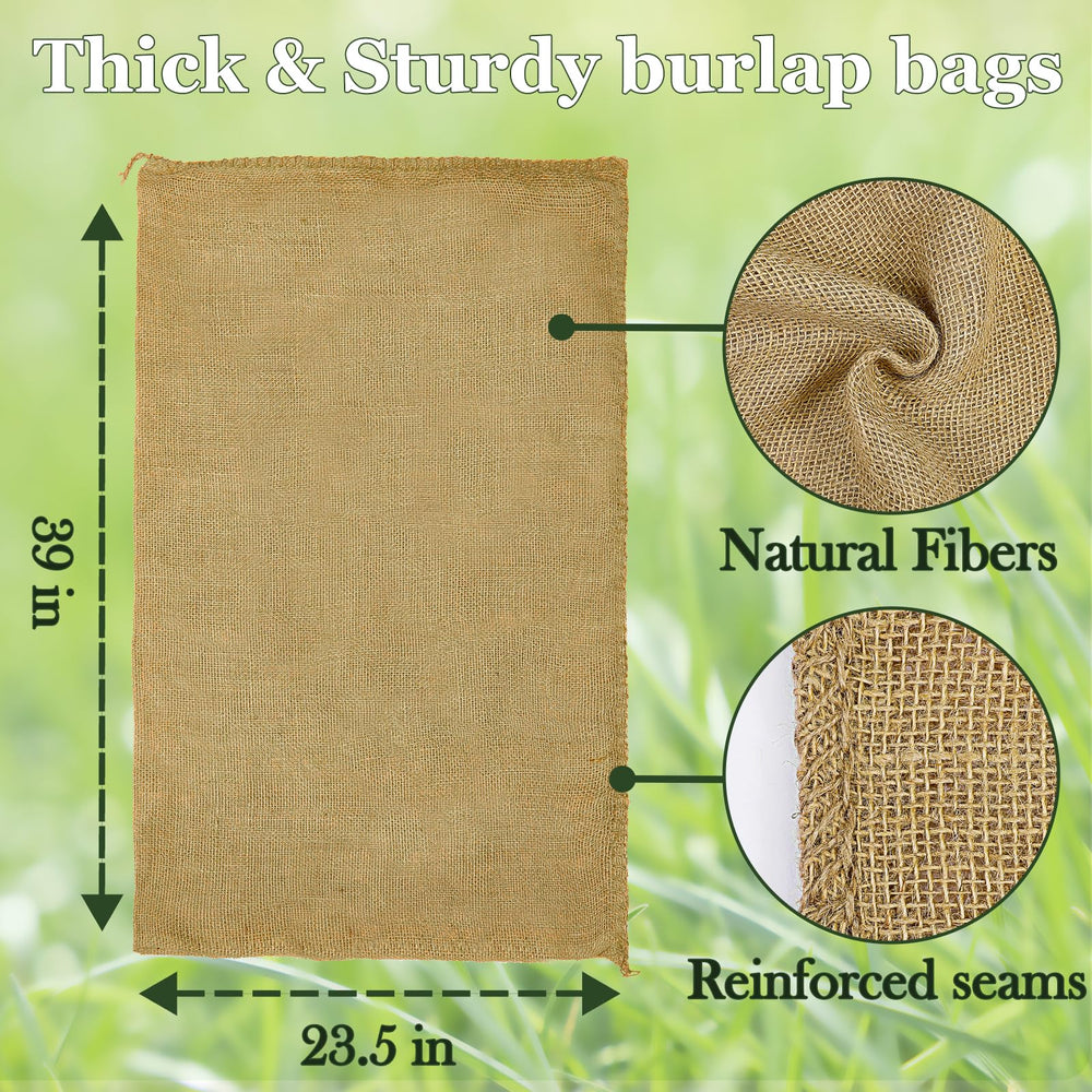 CWLAKON multi use burlap sacks shown for storage and harvest tasks