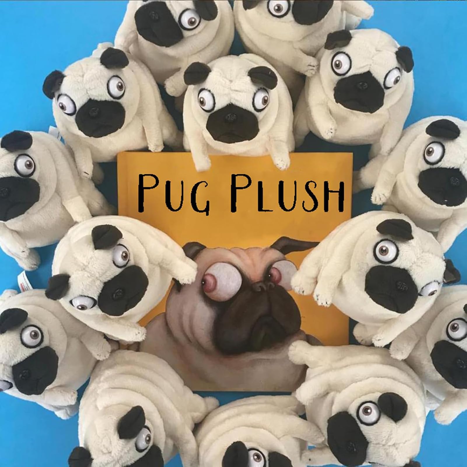 CWZY pug plush toy 16-inch durable stitching detail for long-lasting play