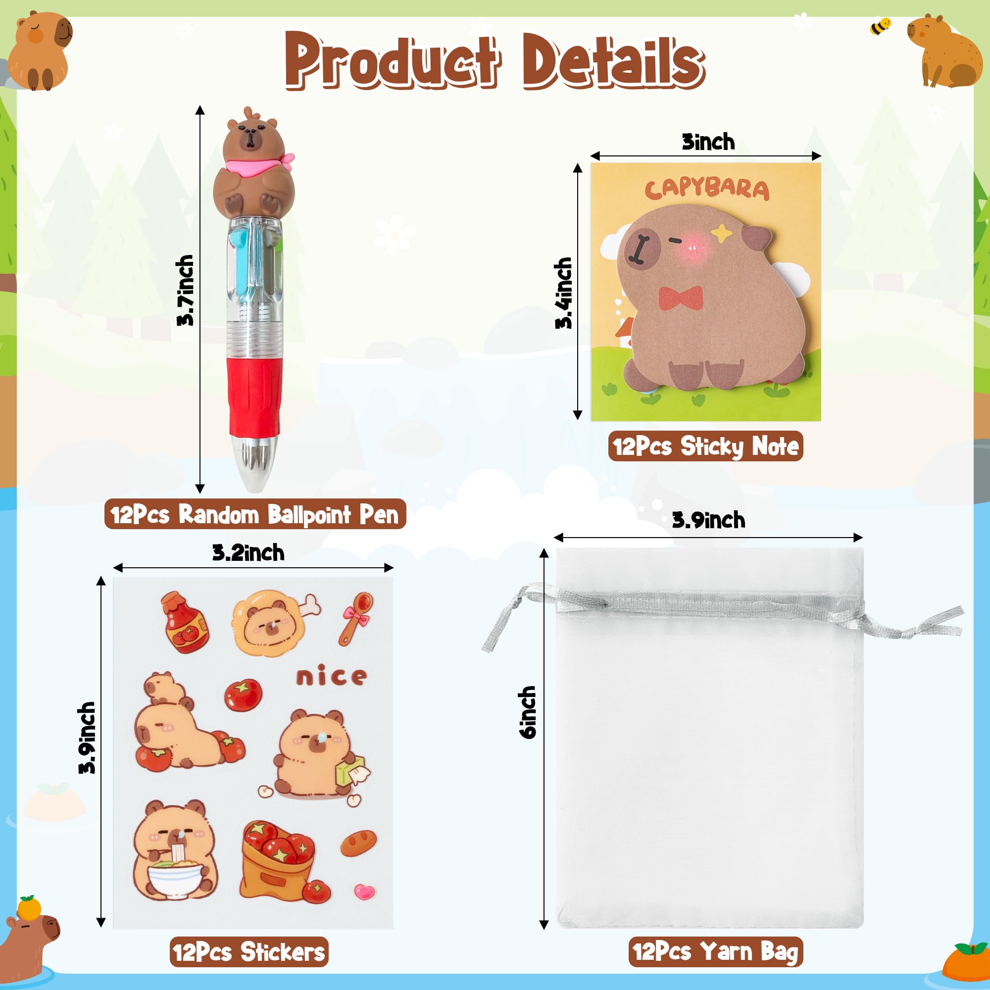CY2SIDE capybara sticky notes ideal for colorful reminders and study humor