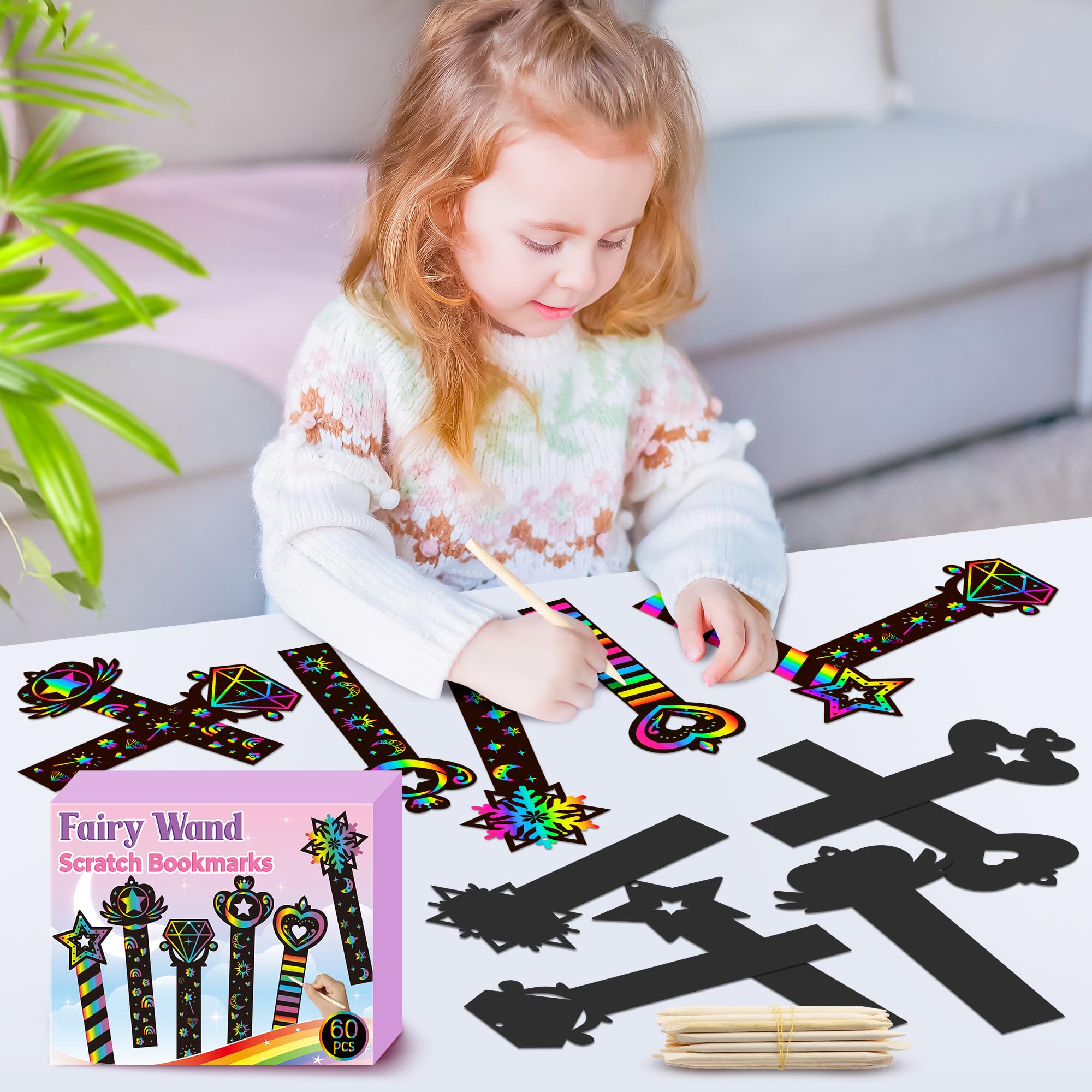 CY2SIDE color reveal scratch designs show vivid patterns for kids crafts.