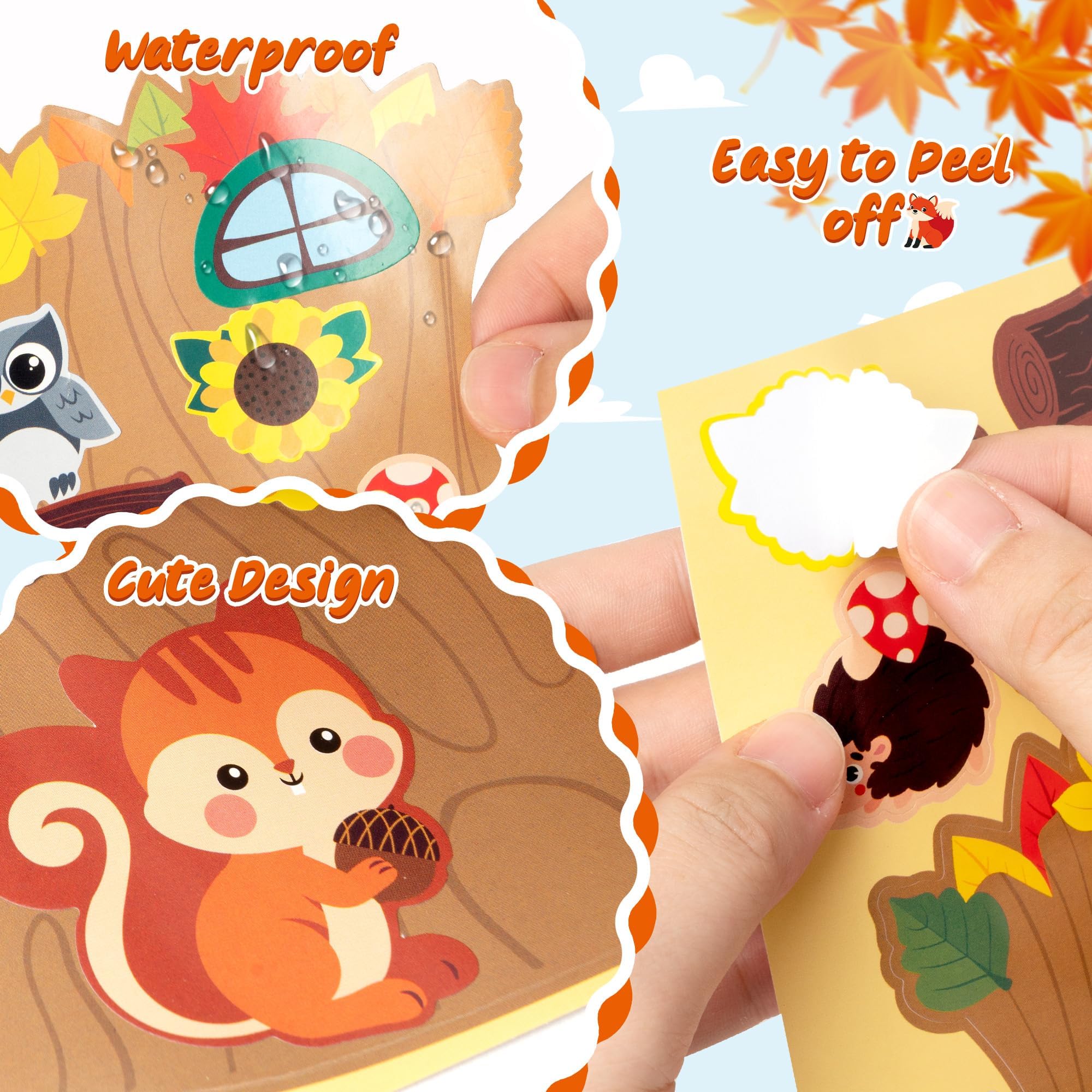 CY2SIDE hedgehog face stickers for cozy fall classroom displays