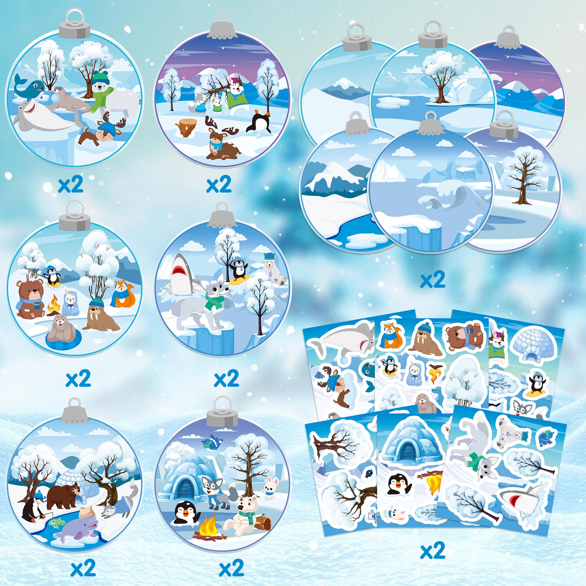 CY2SIDE polar bear snowy stickers for charming arctic scenes