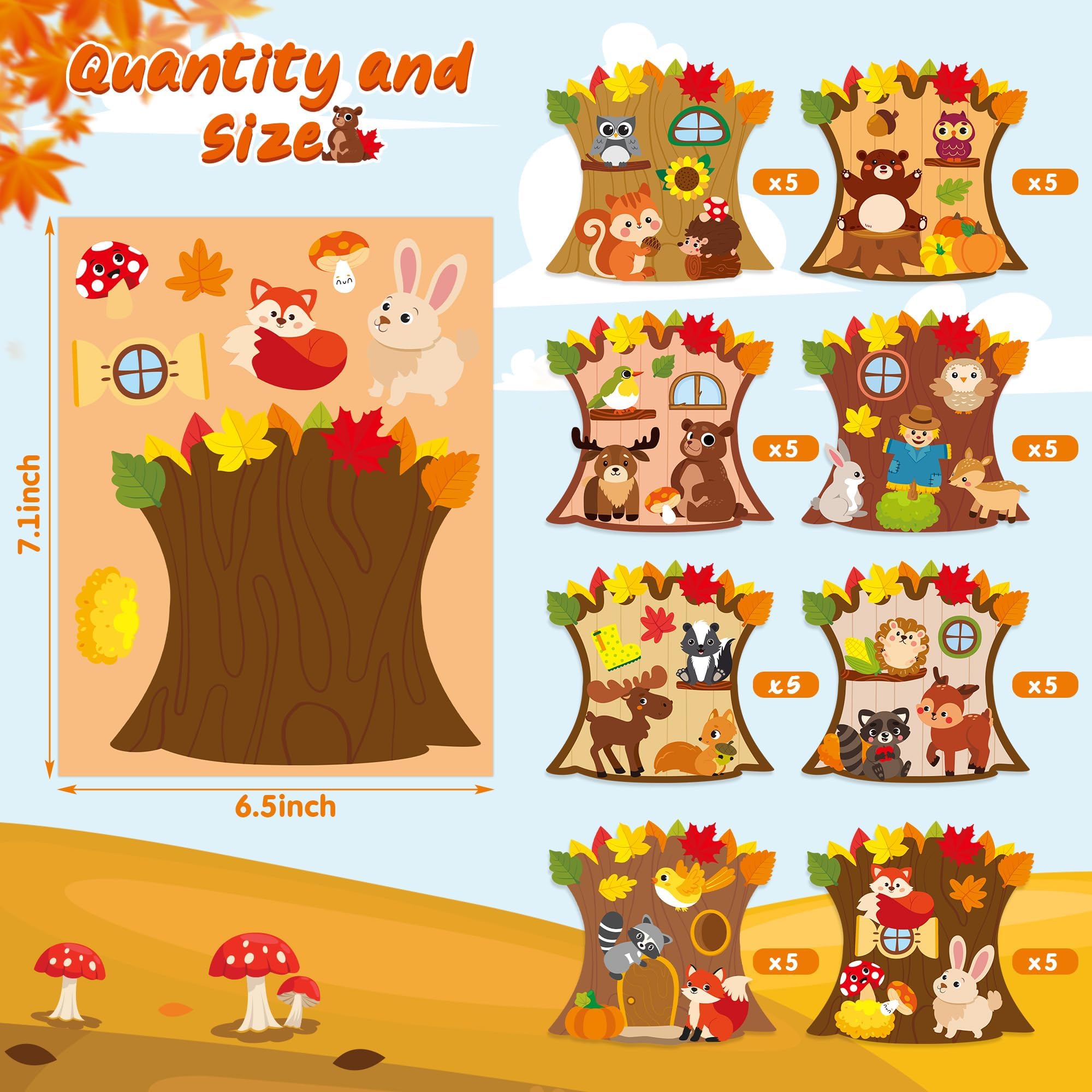 CY2SIDE squirrel face stickers perfect for interactive make-a-face activities