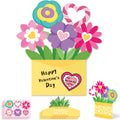 CY2SIDE Valentines Flower Pot Card Kit spread showing all pieces for DIY gifting