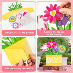 CY2SIDE Valentines standing flower pot card showcasing unique 3D design