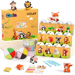 CyAJM air dry clay kit with animal-themed models sparks kids' creativity