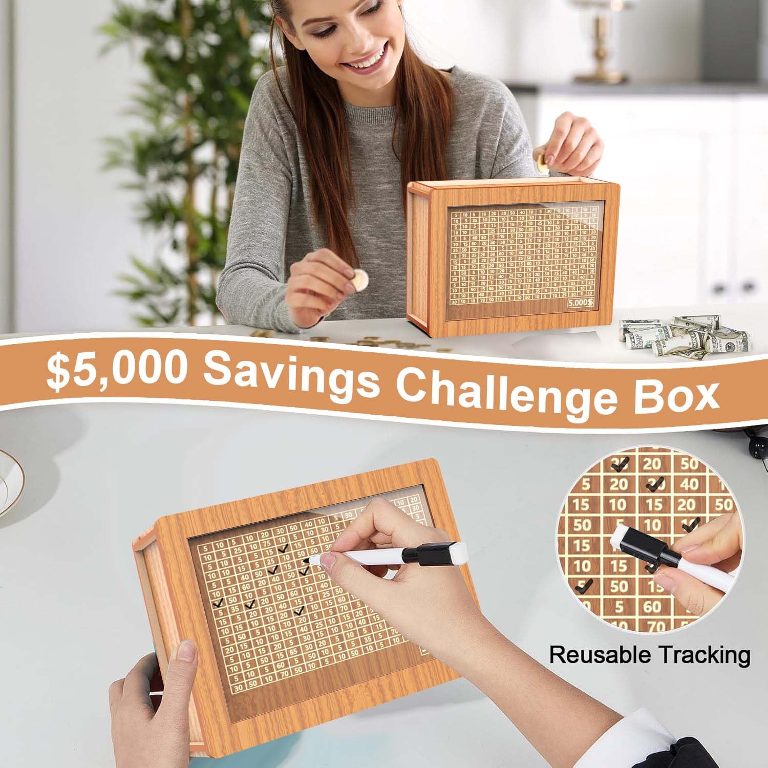 CYANLUX money-target and numbers display helps plan future purchases.