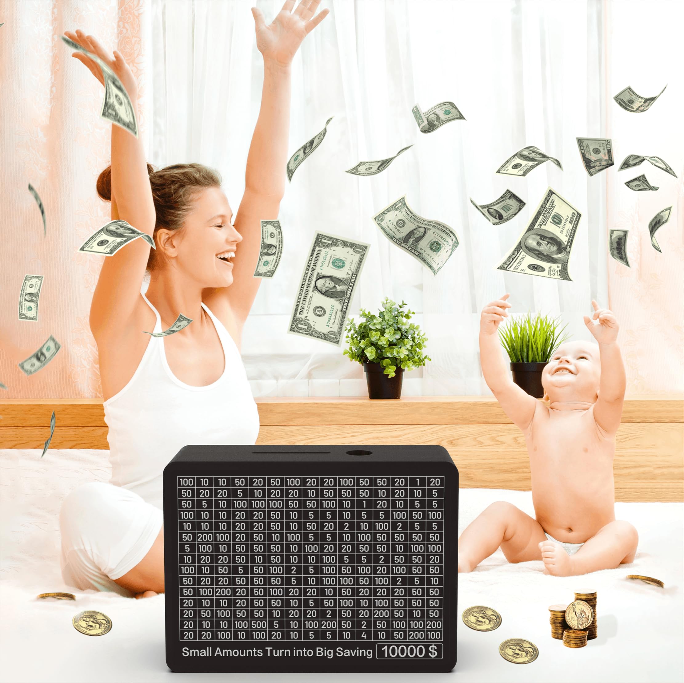 CYANLUX stickers for 500–10,000 savings milestones.