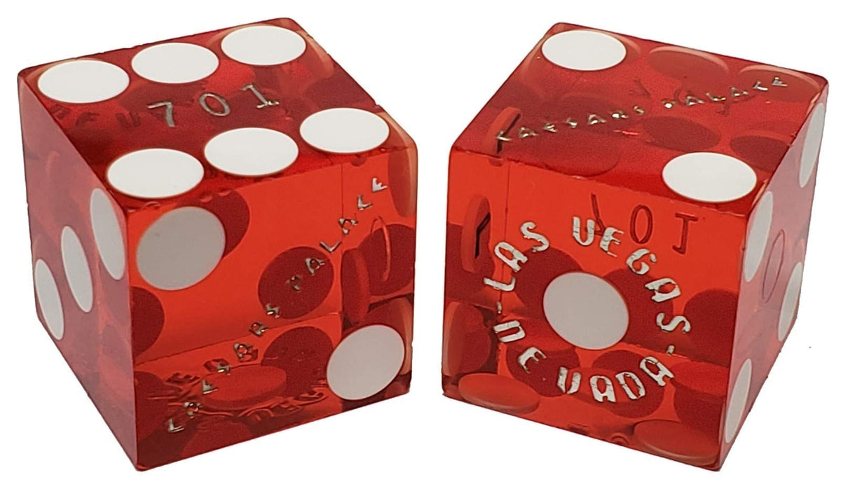 Cyber-Deals 19mm craps dice with Caesar's Palace red polished finish for authentic casino play