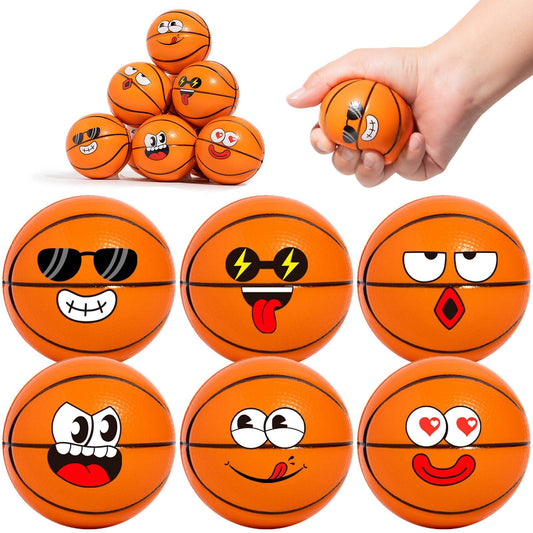 Cyclescrux basketball stress ball featuring smiley face for desk stress relief.