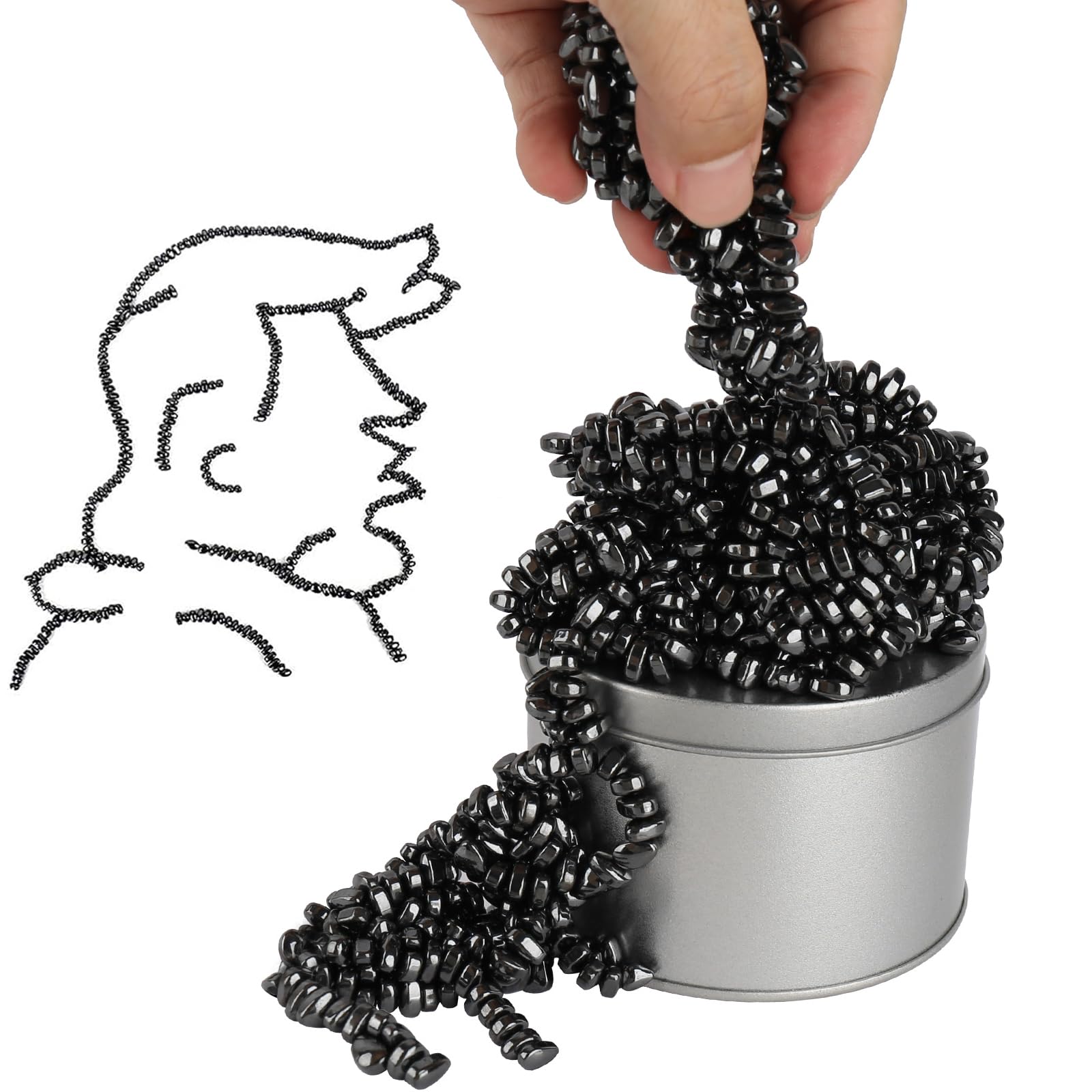 Cycllty 1100pcs Putty ferrite stones in tin for desk stress relief