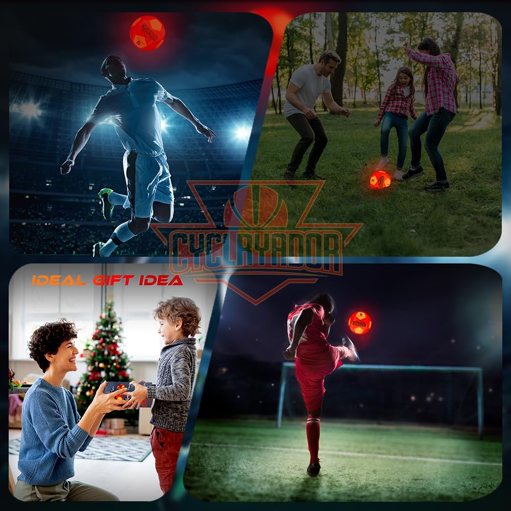 Cyclryador backyard night game-ready glow soccer ball for active outdoor fun