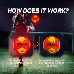 Cyclryador glow ball with pump for quick inflation before games