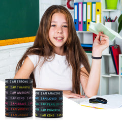CYCLUSIVE wristbands feature motivational quotes for daily encouragement.