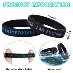 CYCLUSIVE silicone bracelets in party colors for events and prizes.