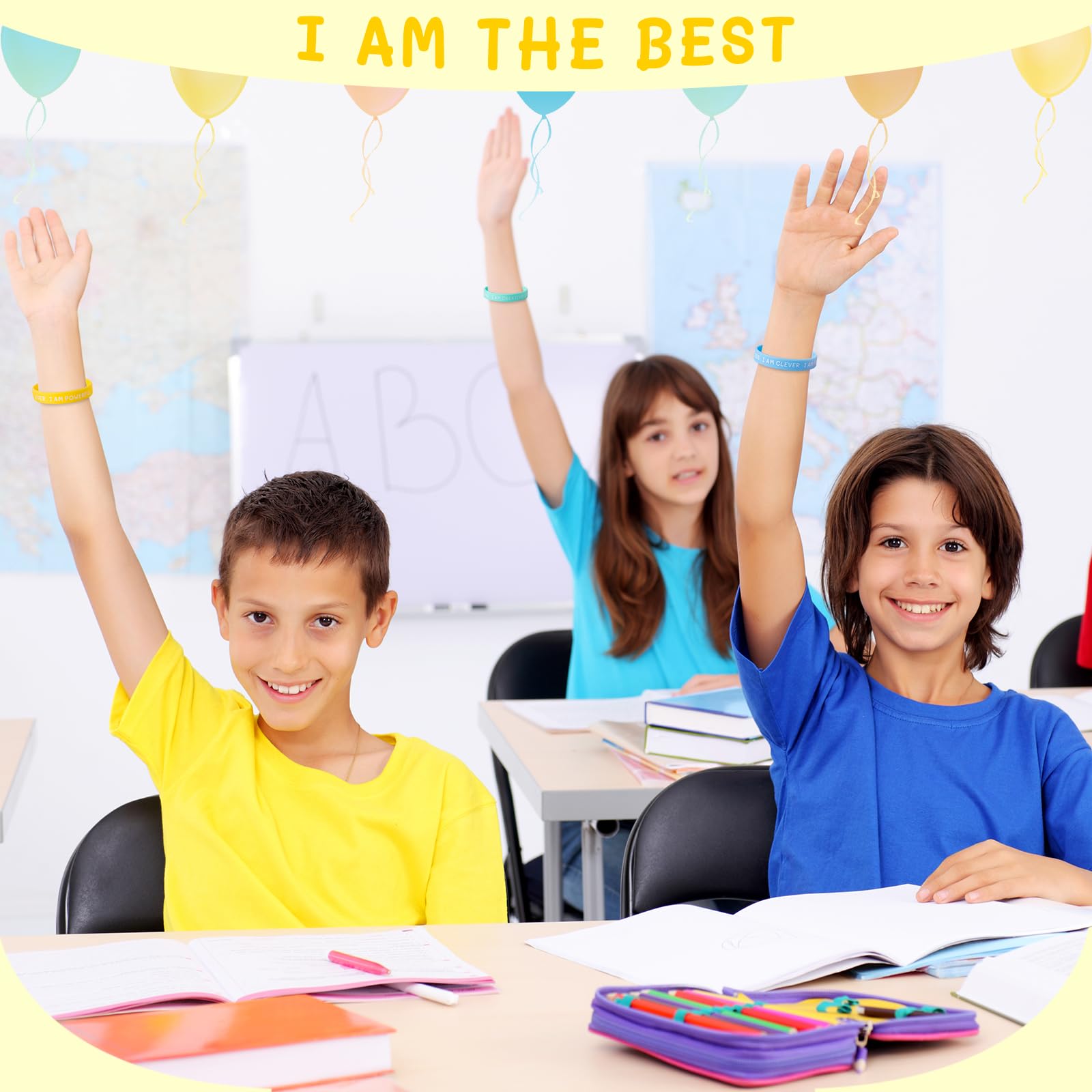 CYCLUSIVE party and classroom wristbands for celebratory occasions.