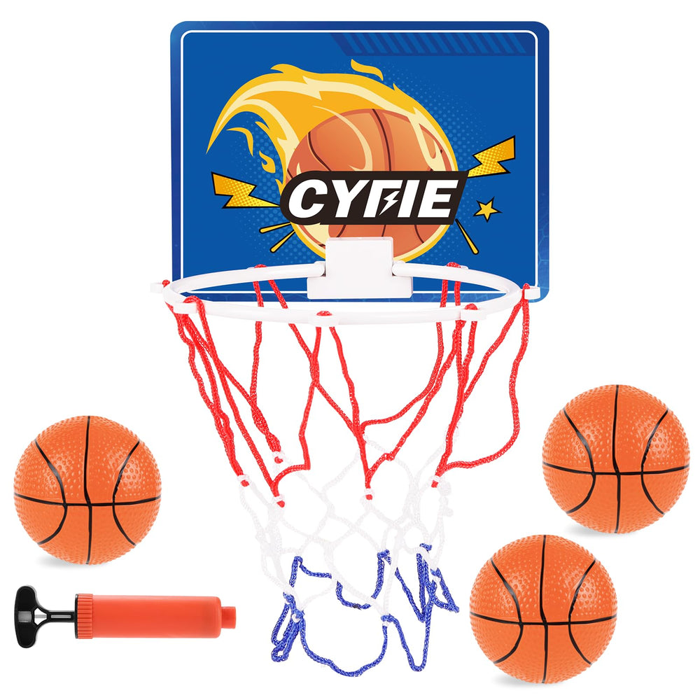 Cyfie mini basketball hoop bath time setup with suction cups for toddlers