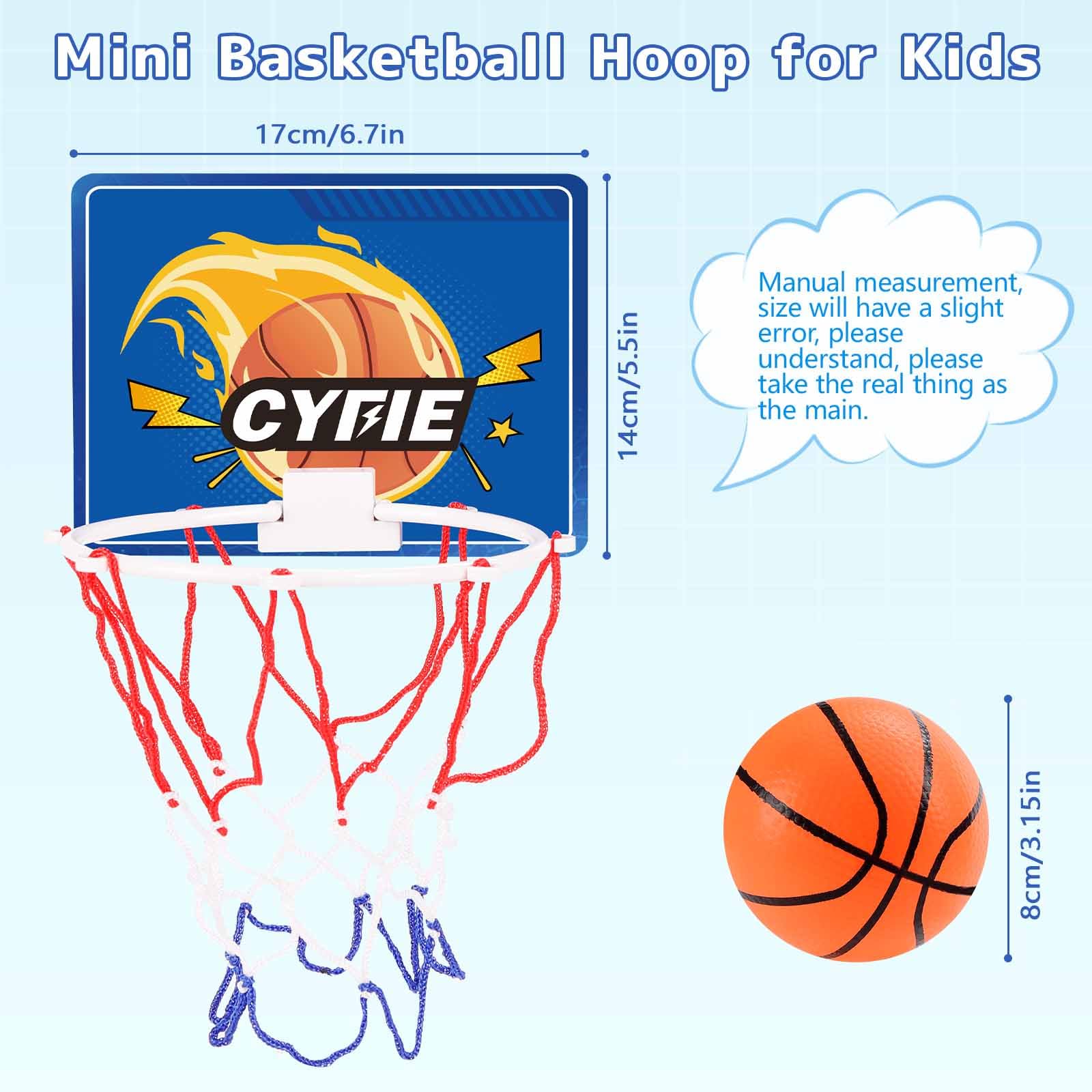 Cyfie mini basketball hoop in bedroom play corner for kids