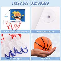 Cyfie mini basketball hoop mounted on an office door for quick play