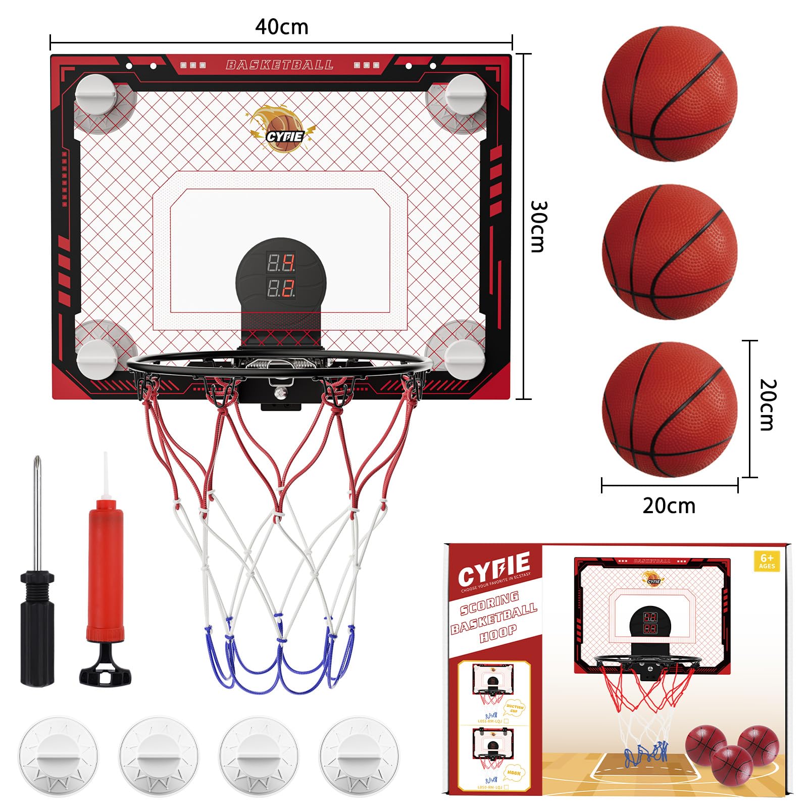 CYFIE suction cup basketball hoop rim captures precise shots on any smooth surface