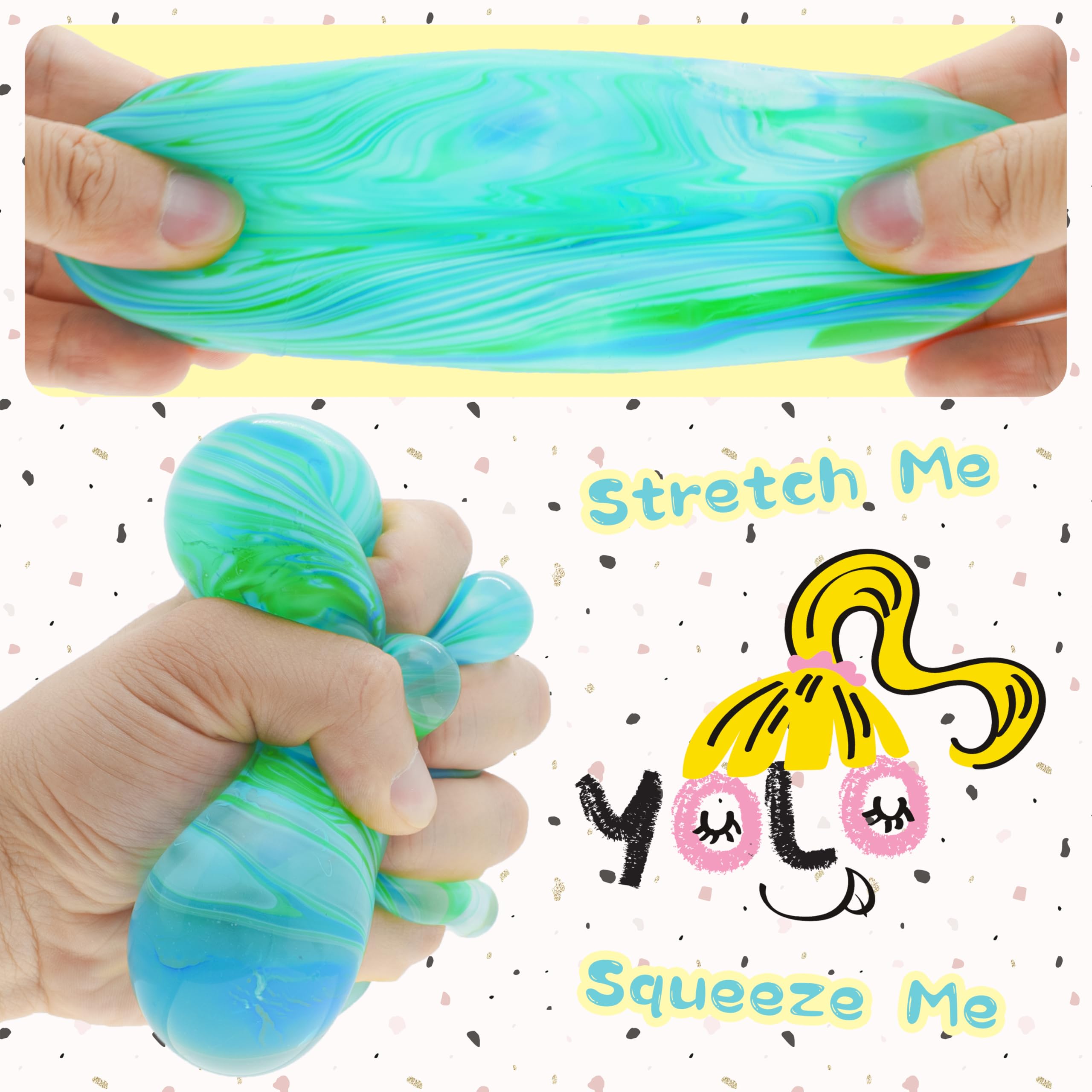 CYICTOY ice squishy cube with sugar balls for calming tactile play.