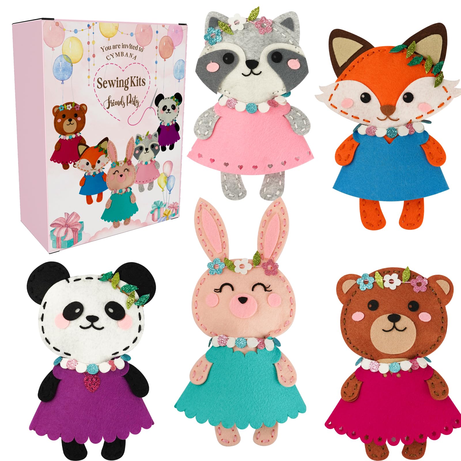 Cymbana Kid Sewing Kit contents with safe tools for beginner stitching.