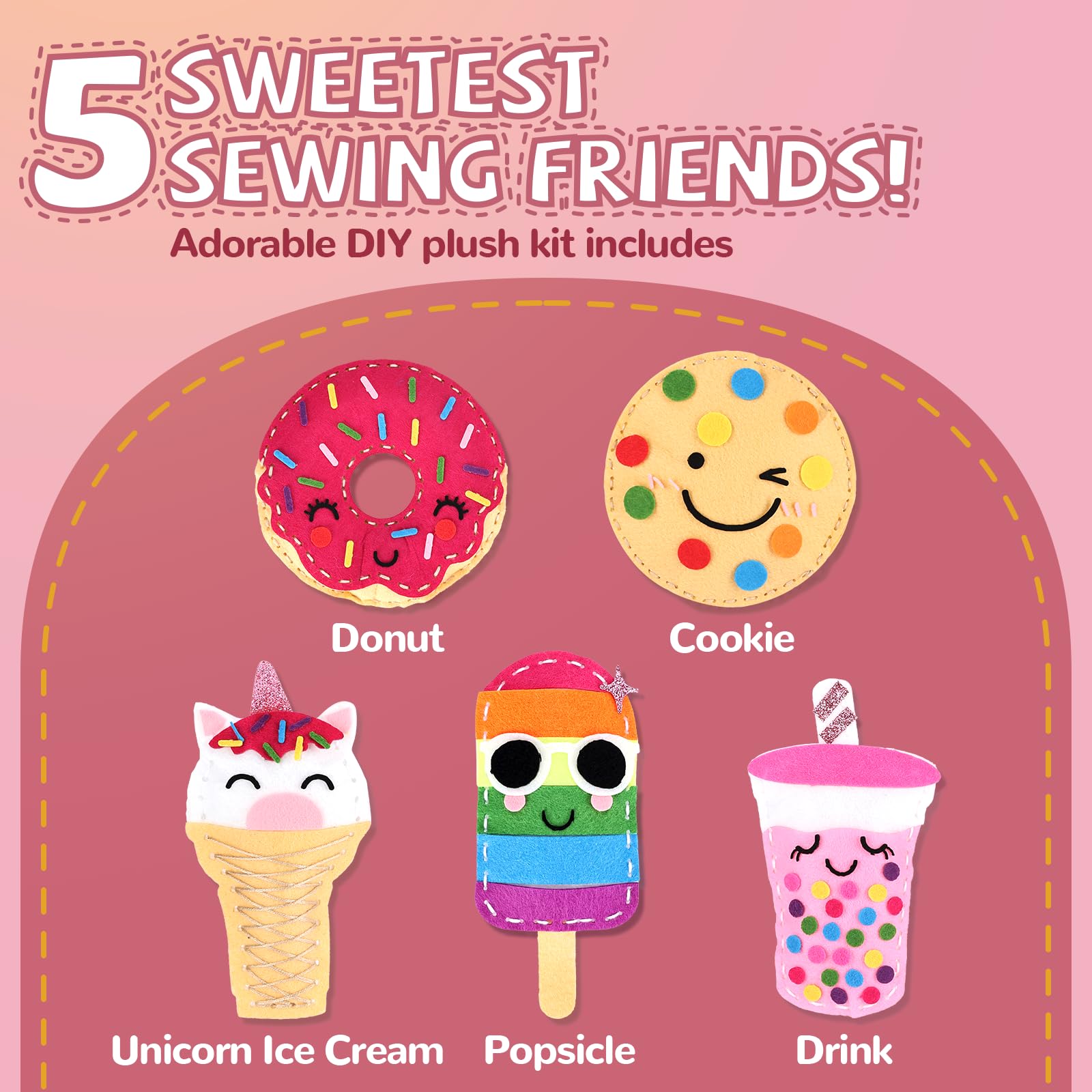 Cymbana Kids Sewing Kit ice cream craft—colorful felt for creative play