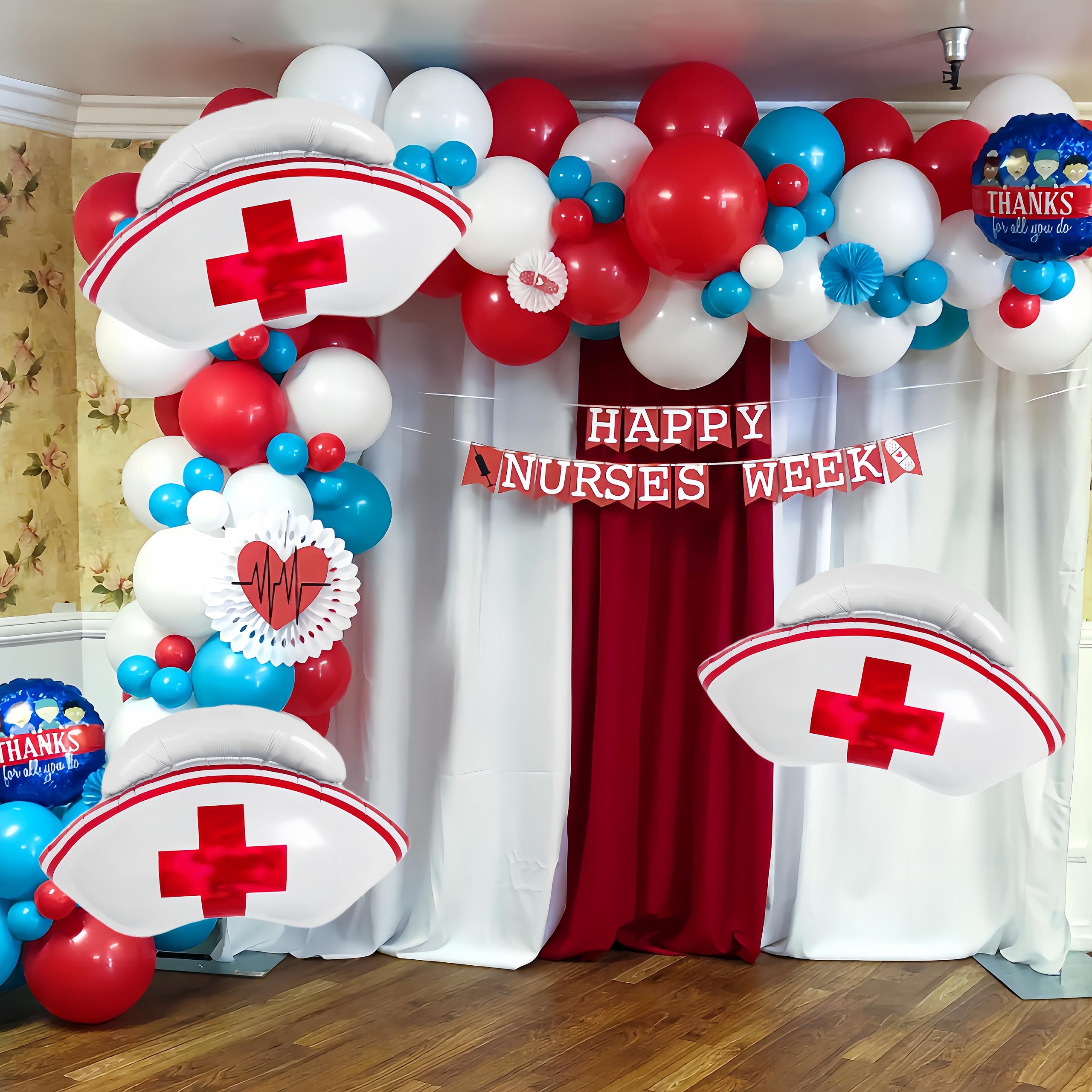 CYMYLAR nurse cap balloons work as photo props for memories.