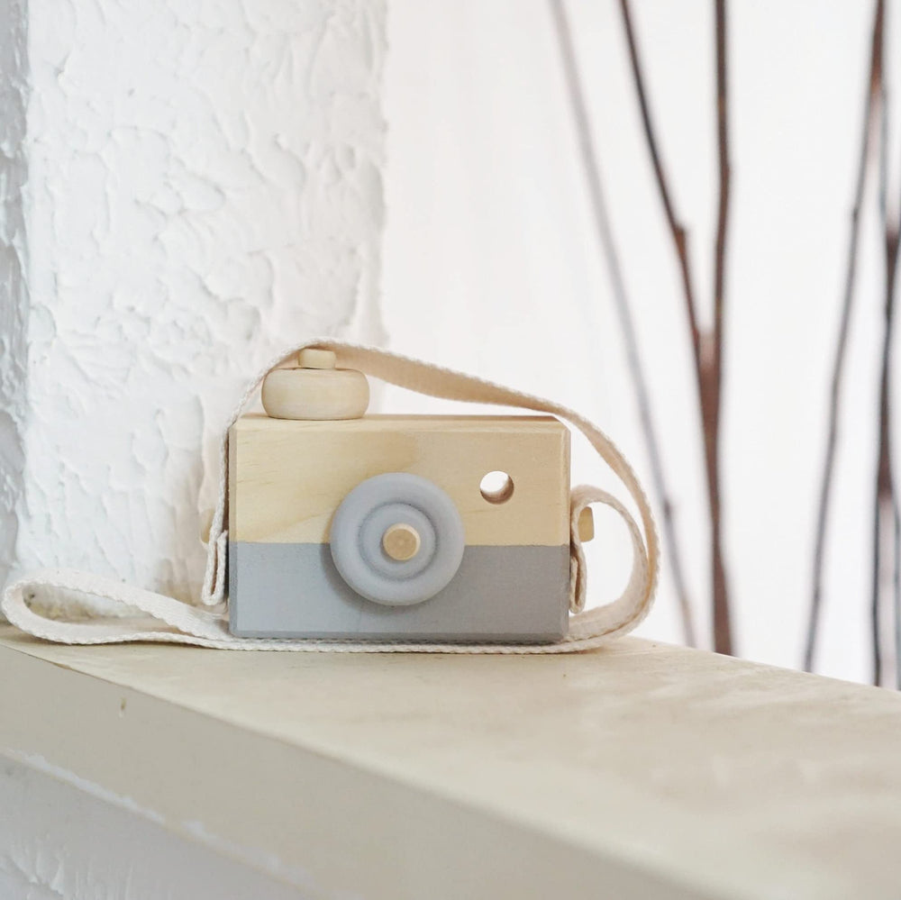 Cynzia baby camera toy room decor adds whimsy to a nursery or kid's room.
