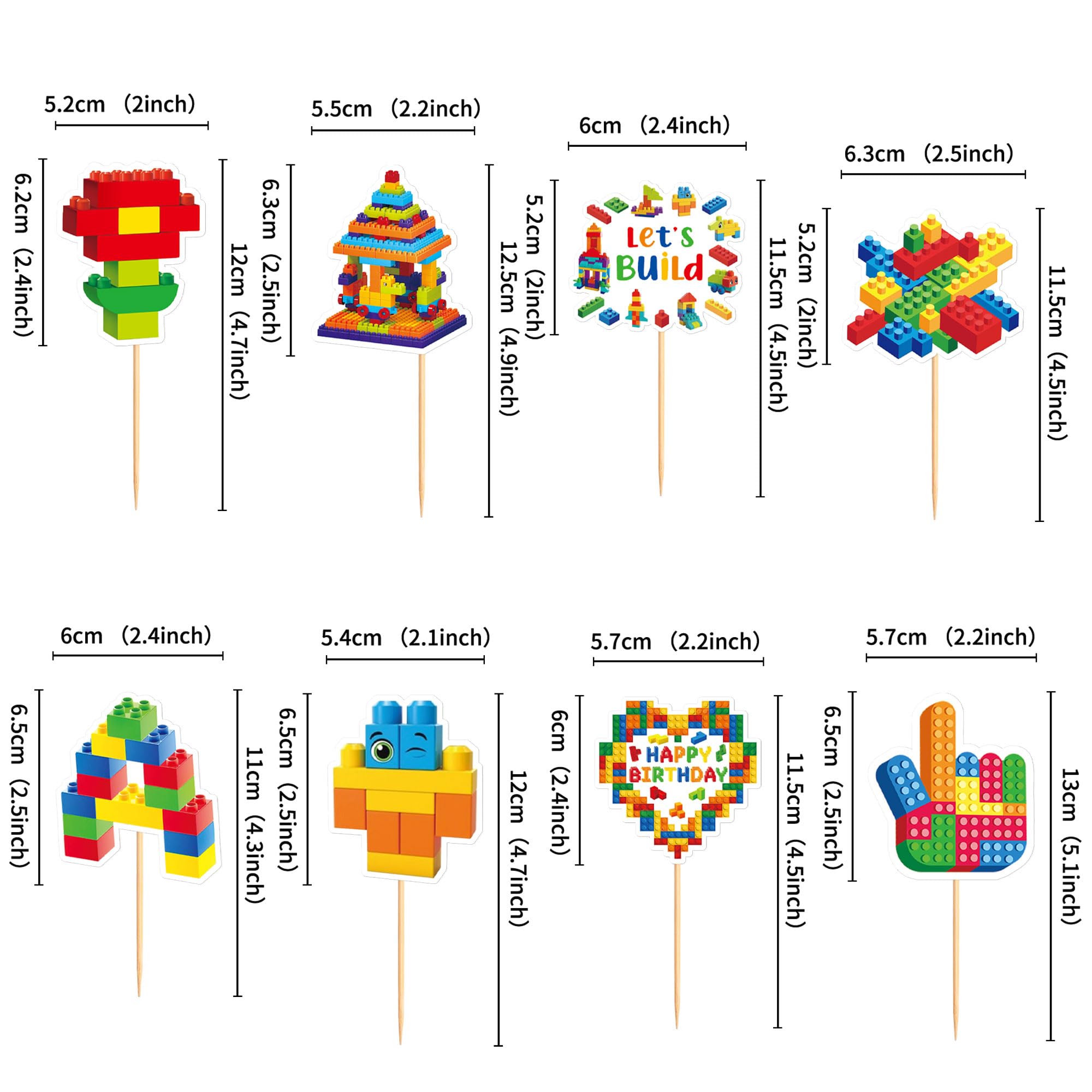Cyodoos building block cupcake toppers highlighting eco-friendly materials and festive appeal