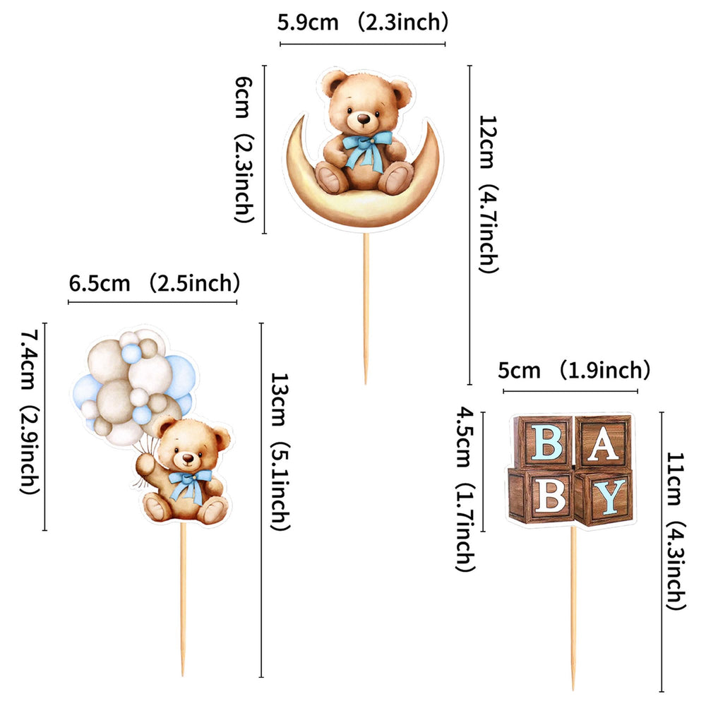 Cyodoos bear cupcake toppers fit cakes, ice cream, and fruit