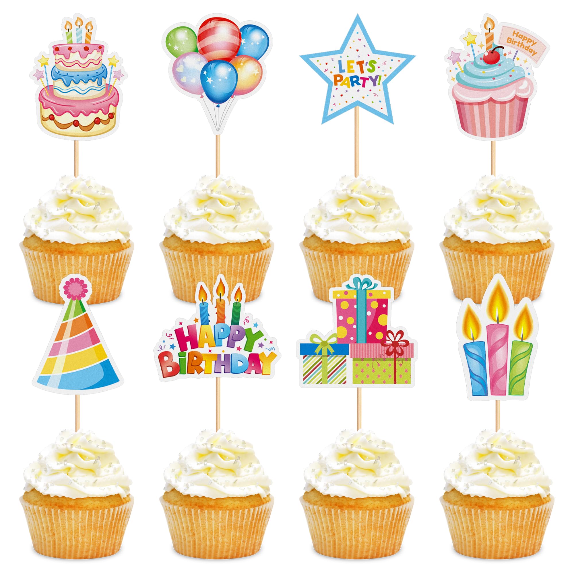 cyodoos colorful cupcake toppers on cake add vibrant charm to celebrations