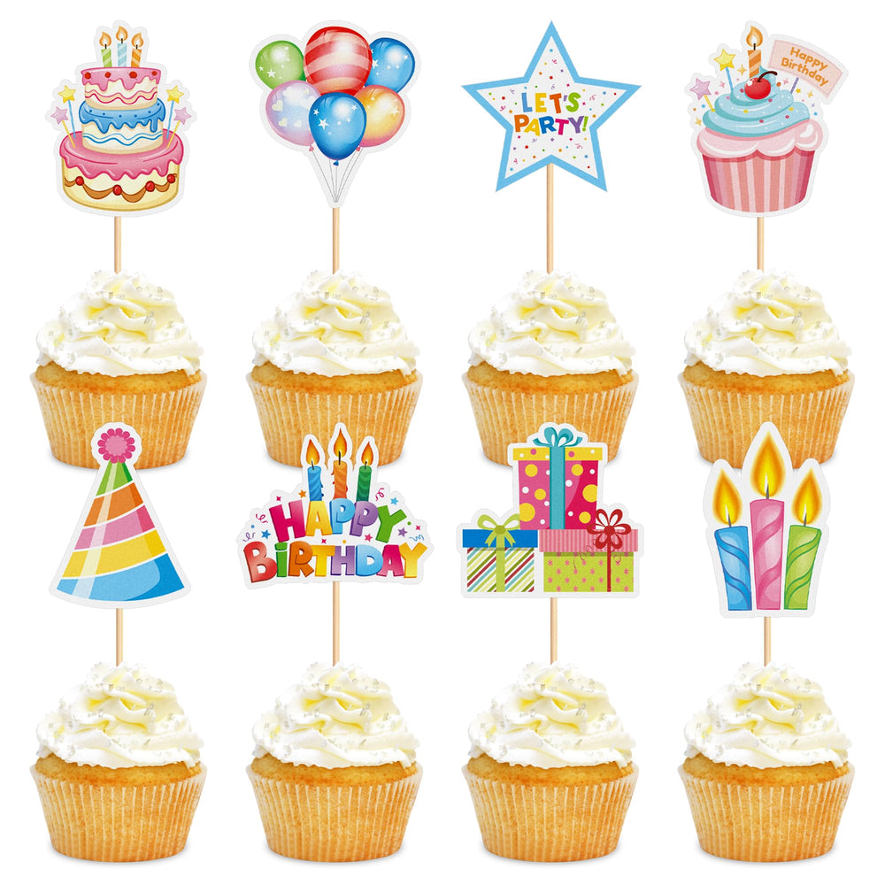 cyodoos colorful cupcake toppers on cake add vibrant charm to celebrations