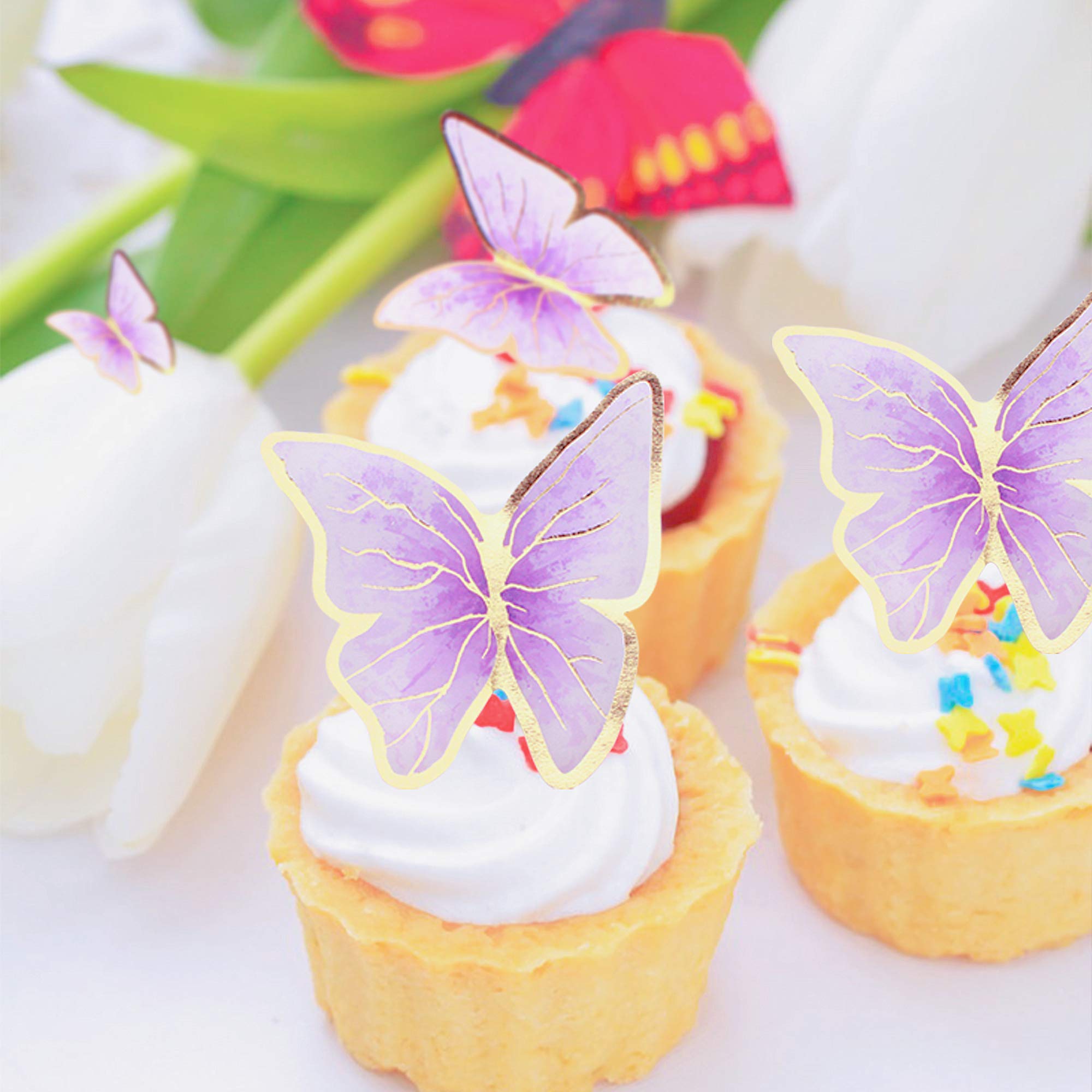 Cyodoos butterfly topper enhances presentation with a vivid 3D look.