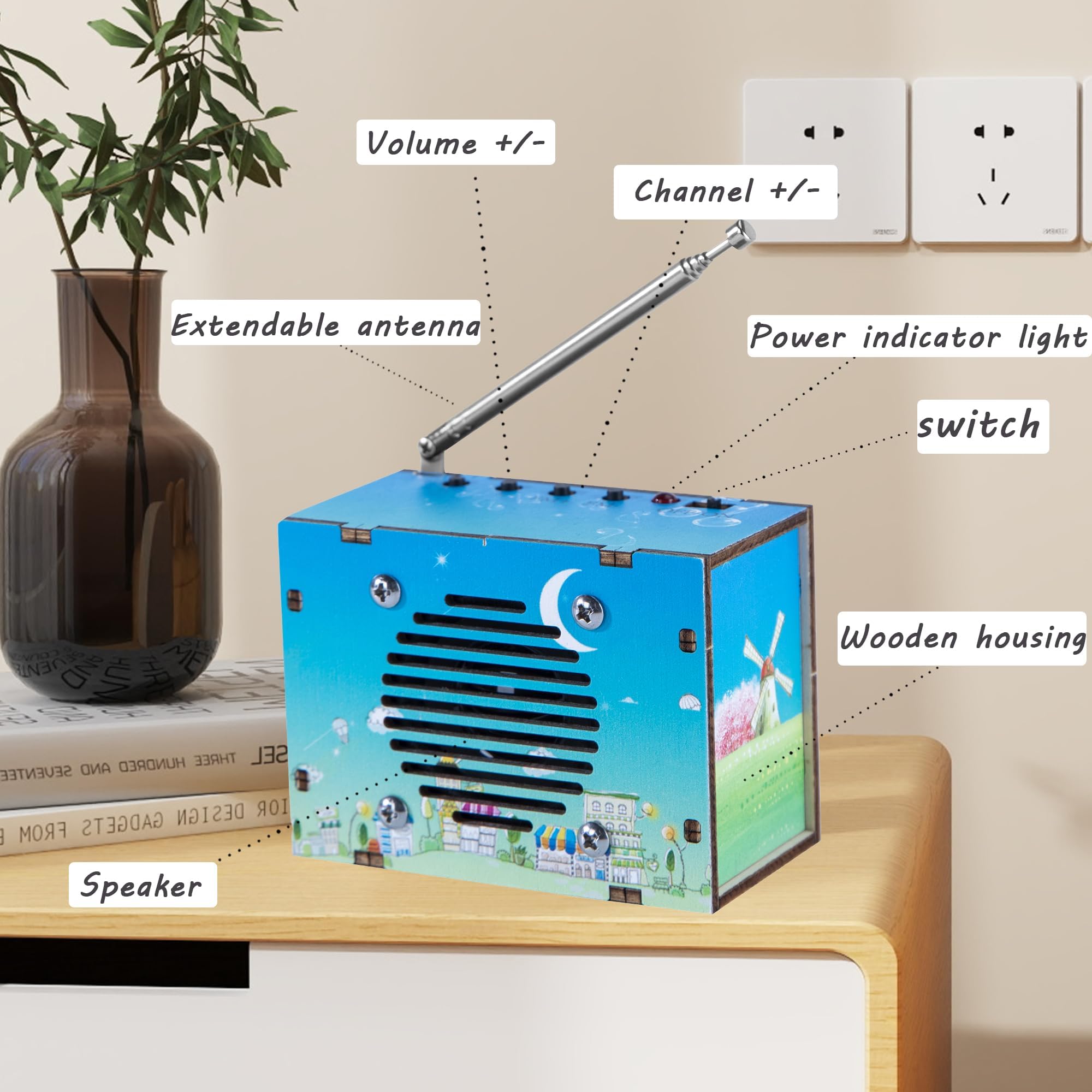 CYOEST FM Radio Kit retractable antenna improves reception during play and learning.