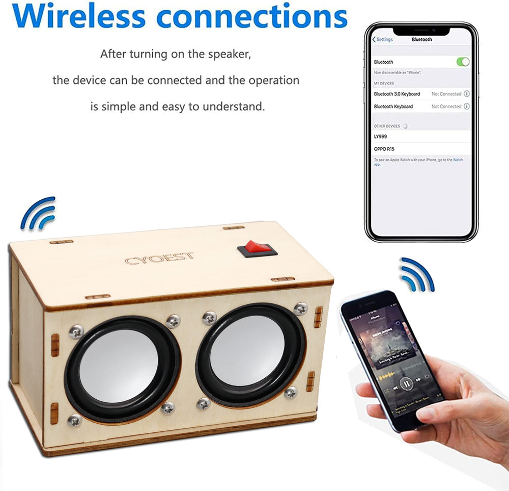 CYOEST wooden speaker shell front view shows compact design