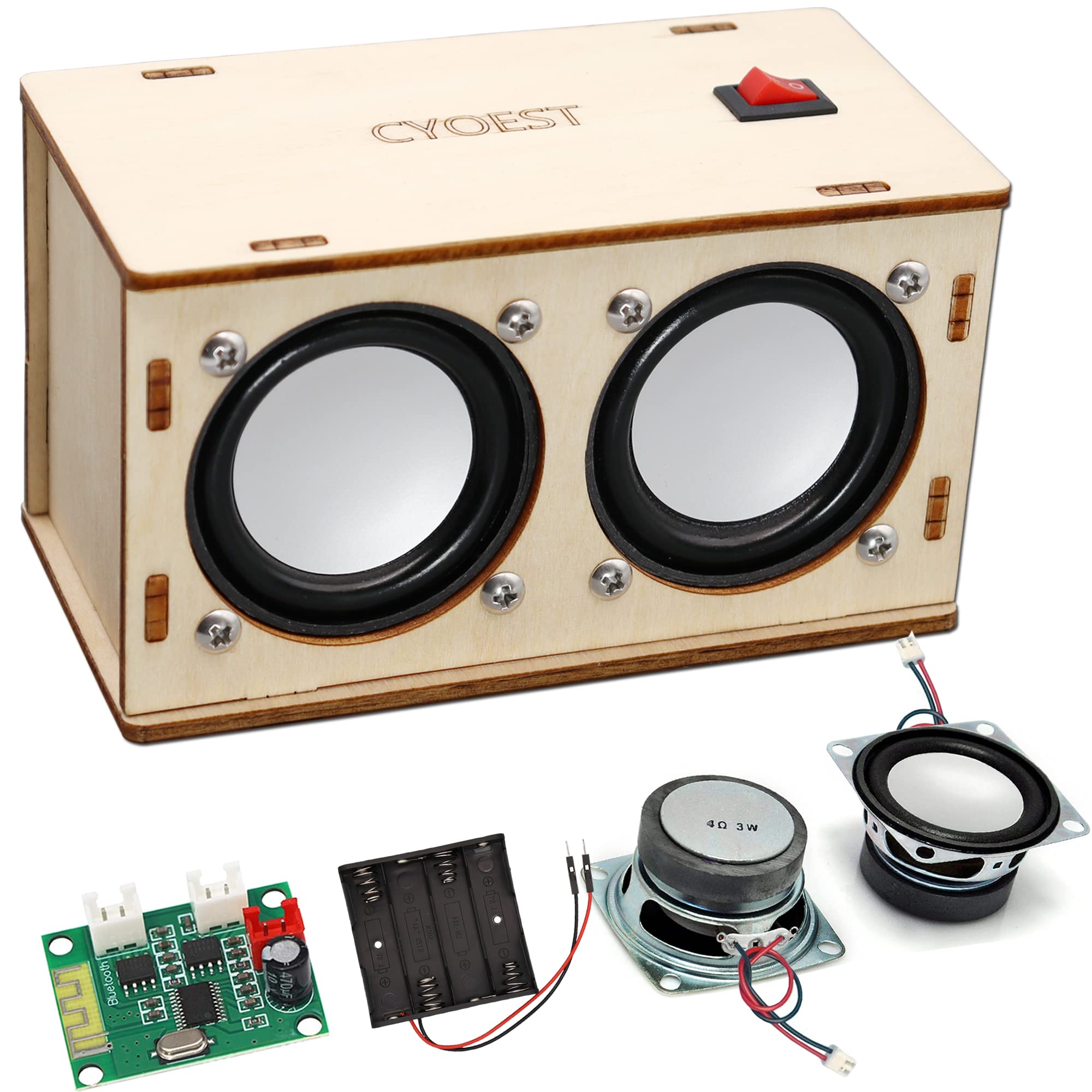 CYOEST STEM speaker kit wooden box ready for hands-on learning and assembly