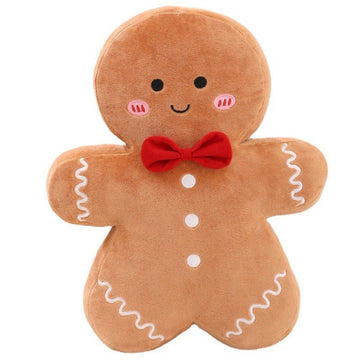 Cyprinus Carpio gingerbread man pillow front view adds festive charm to your sofa.